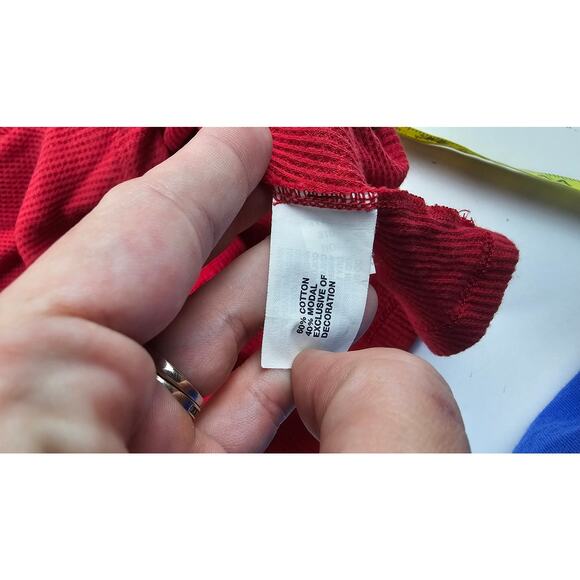 NWOT GAP red holiday waffle knit thermal bright red Christmas warm lounge XS - Picture 6 of 8